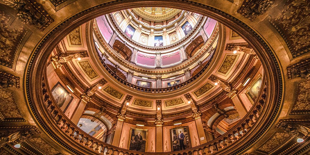 Interior of the rotunda of the Michigan State Capitol
